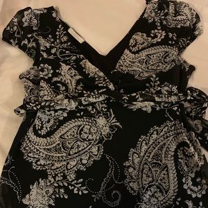 Black with white blouse